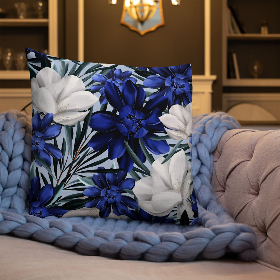 Thumbnail: Early Spring Blue (Blue) Premium Pillow