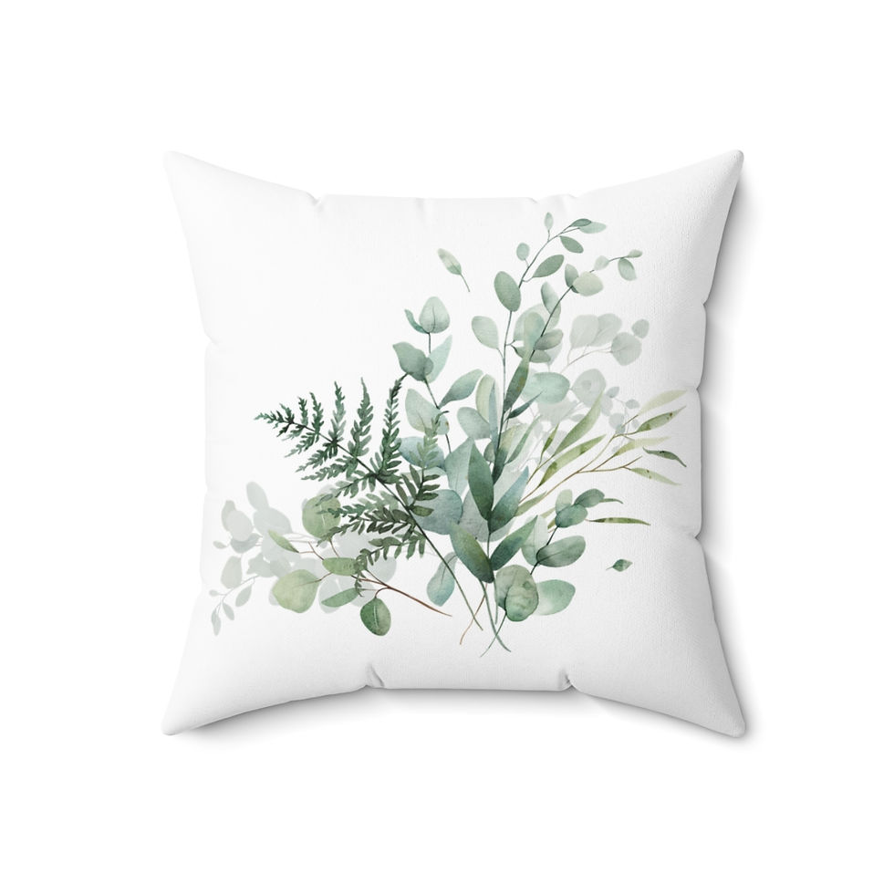 Thumbnail: Soft Greenery Faux Suede Square Pillow