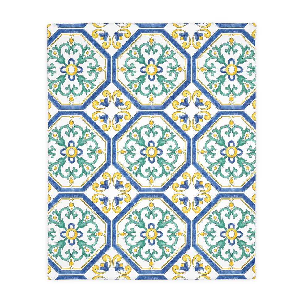 Thumbnail: Italian Tile  Velveteen Microfiber Blanket 