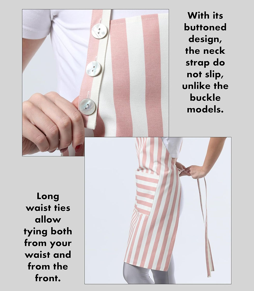Thumbnail: 👩‍🍳 Luxurious Cotton Apron, Water-Resistant & Adjustable, Powder Pink