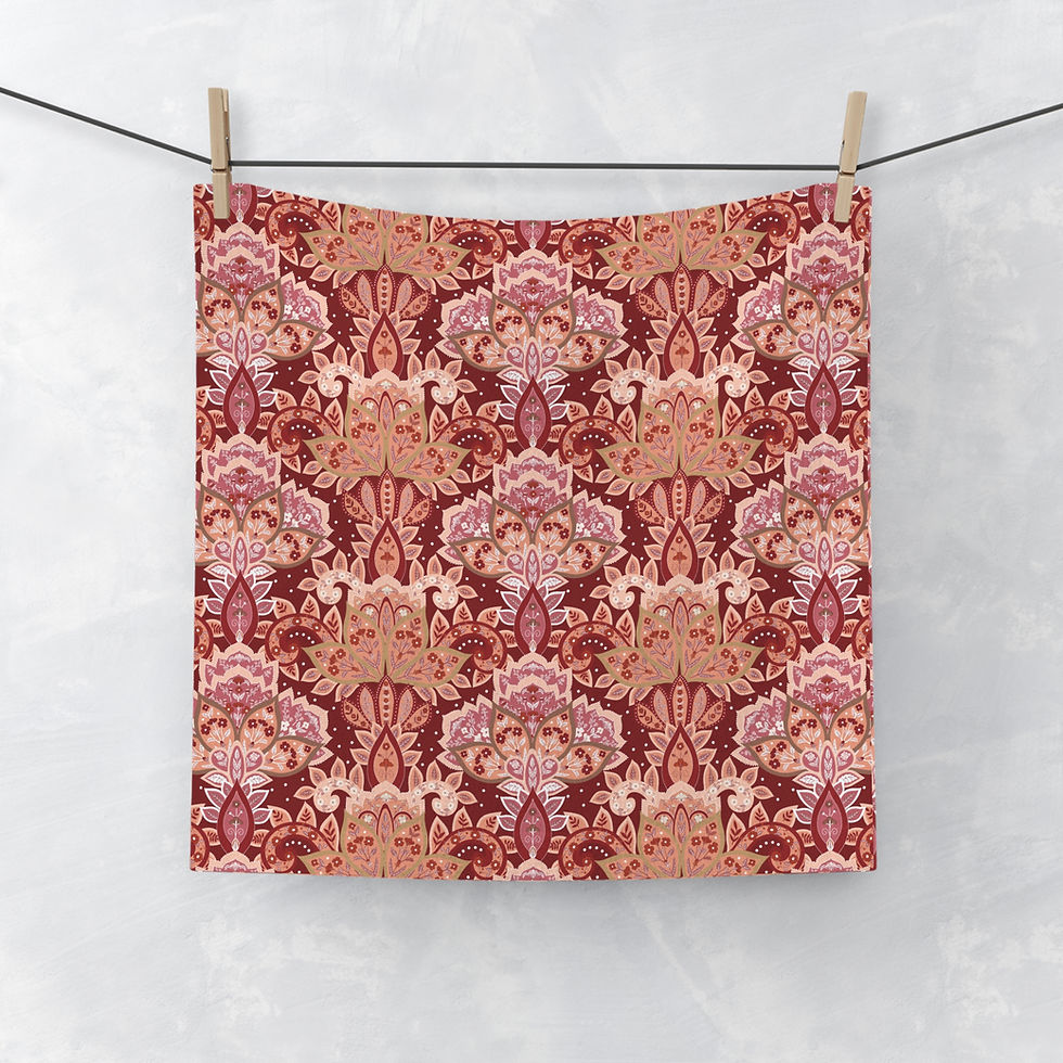Thumbnail: Chintz Autumn Floral Face Towel - Elegant Spa and Home Décor, Perfect for Gifts