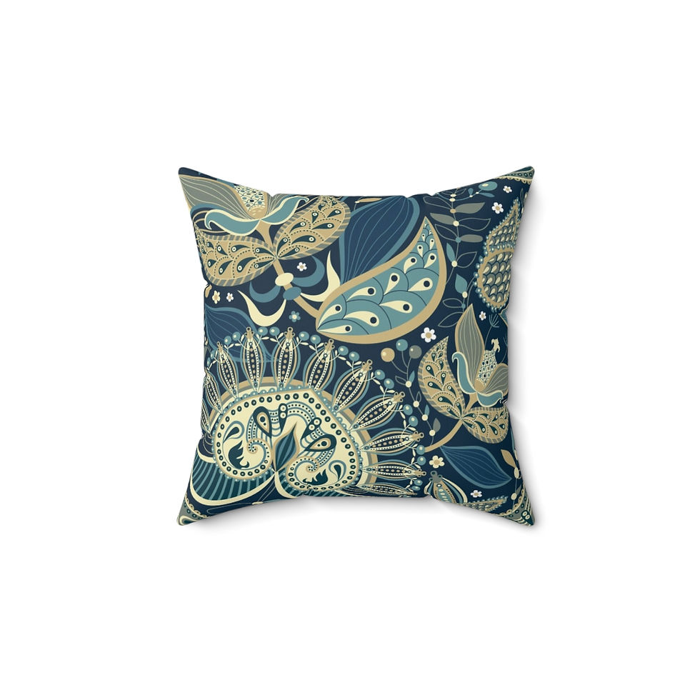 Thumbnail: Green Paisley  Spun Polyester Square Pillow