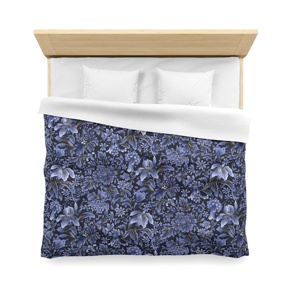Thumbnail: Bailey Navy Microfiber Duvet Cover