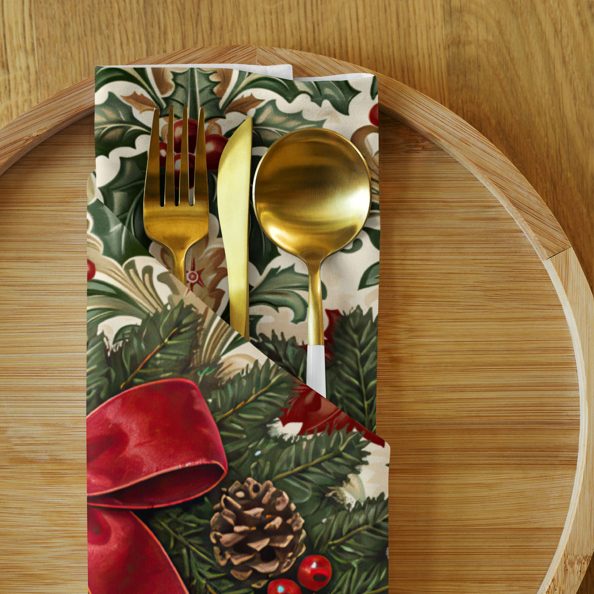 Festive Vintage Victorian Cloth napkin set