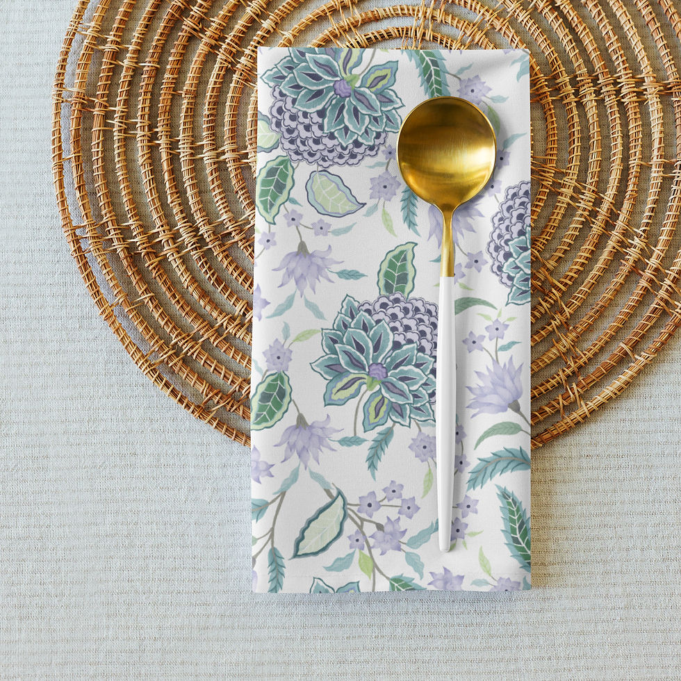 Thumbnail: Lavender Peony Cloth napkin set