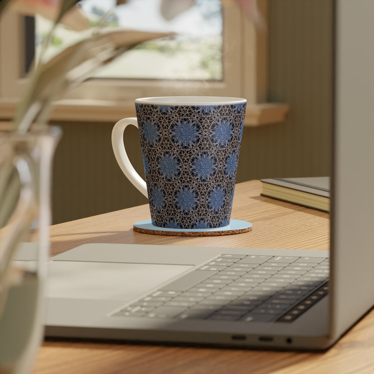 Blue Twinkly Snow Latte Mug, 12oz
