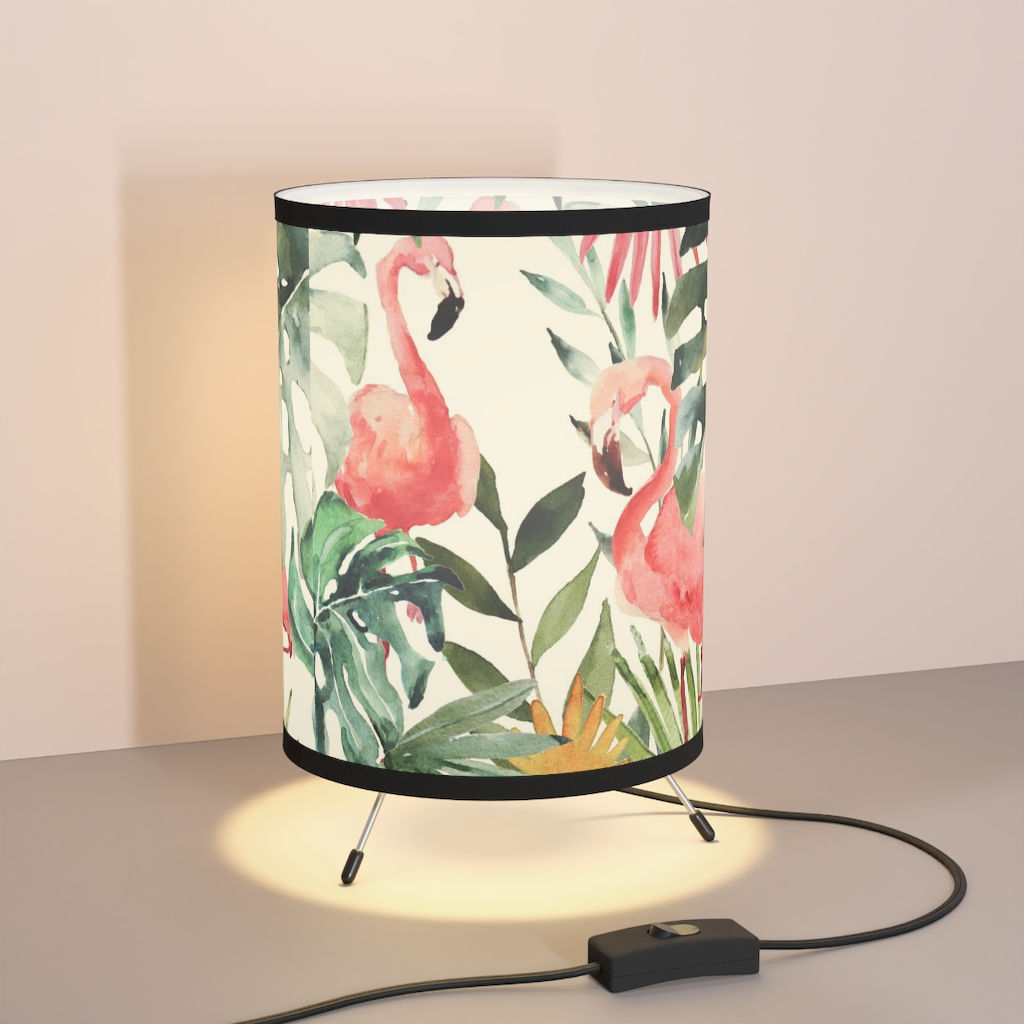 Pink Flamingo Tropicana Tripod Lamp