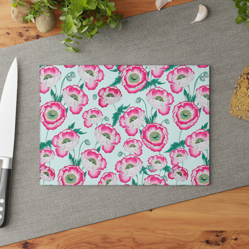 Thumbnail: Peony Glass Cutting Board - Kitchen Decor, Gift for Home Cooks