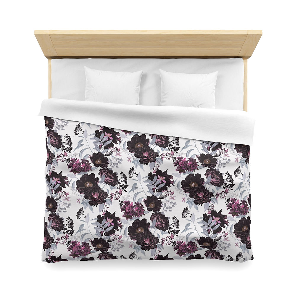 Thumbnail: Maroon Garden Microfiber Duvet Cover