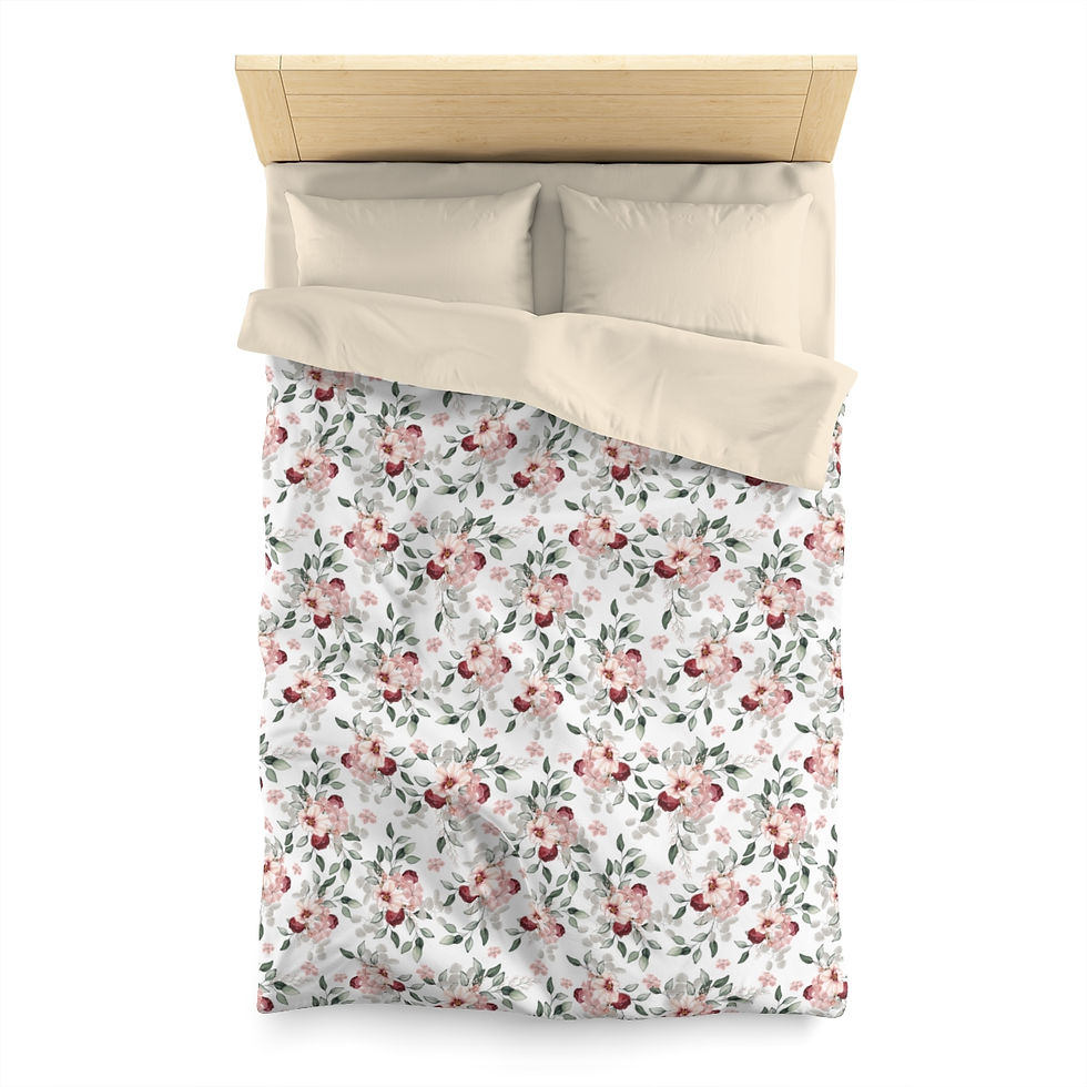 Thumbnail: Christmas Floral 3 Microfiber Duvet Cover