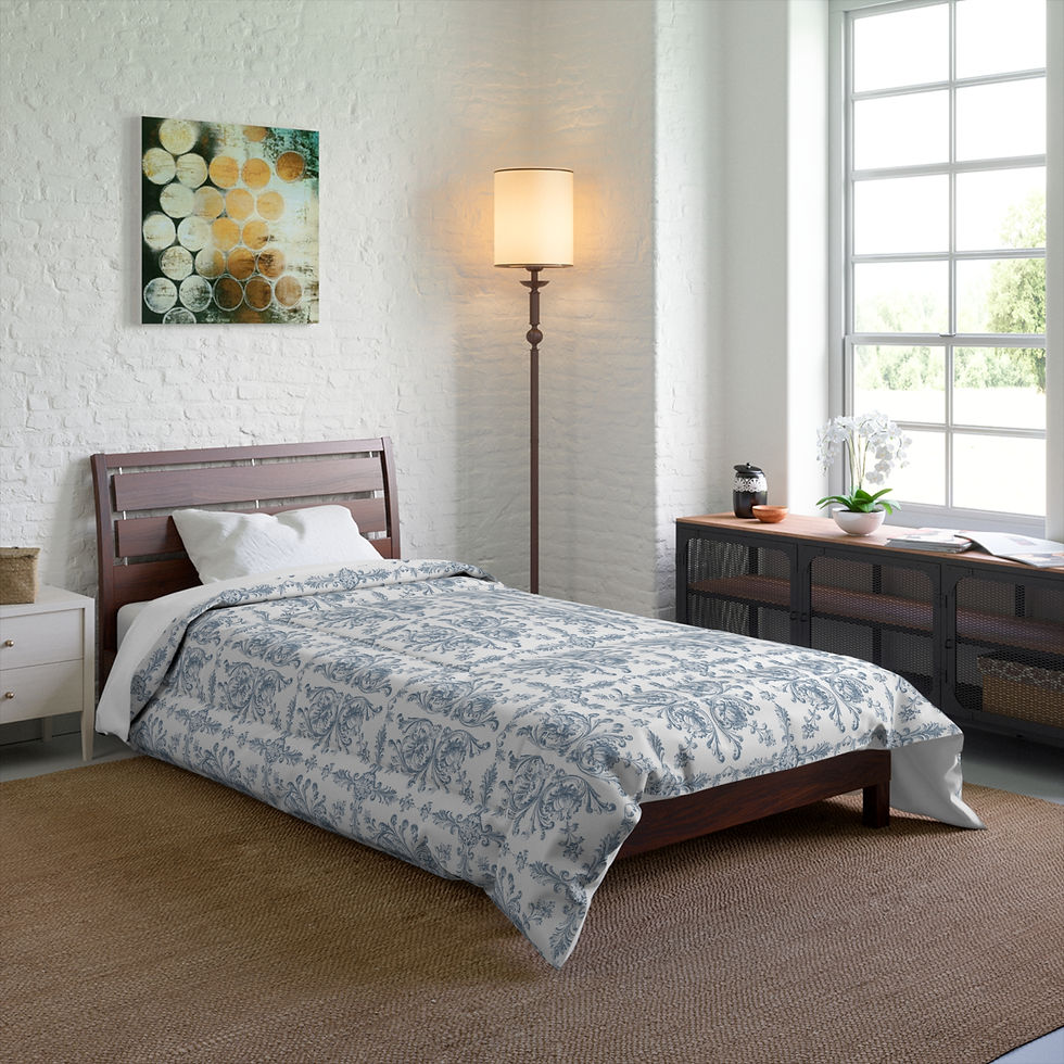 Thumbnail:  Comforter - Victoria Tile (Blue) Comforter