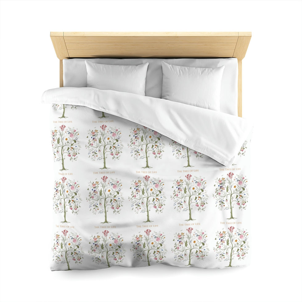 Thumbnail: Tree of Life (Color) Microfiber Duvet Cover