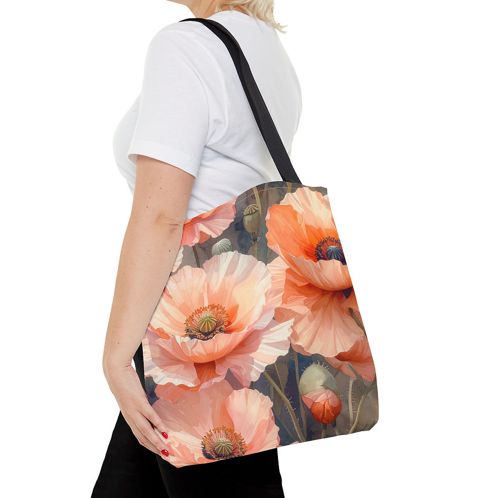 Thumbnail: Sunny Poppies Floral Tote Bag, Boho Chic Handbag