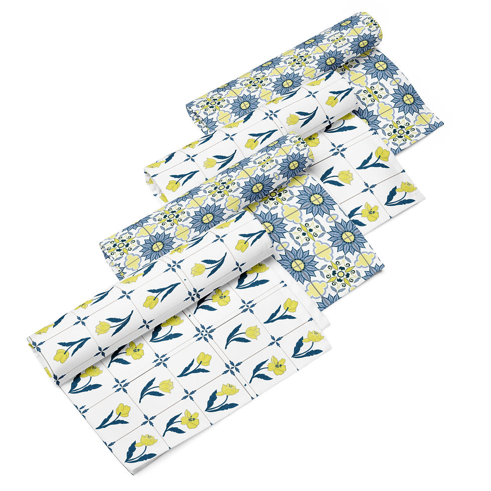 Thumbnail: Delft Tile Cloth napkin set