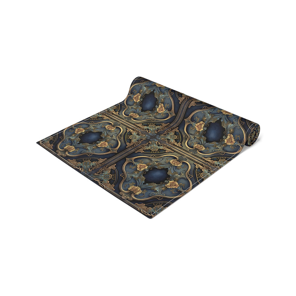 Thumbnail: Rococo Tile Table Runner - Elegant Baroque Dining Decor