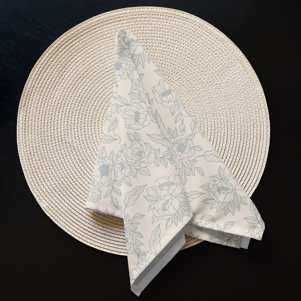 Thumbnail: Vintage Floral Sketch Cloth napkin set
