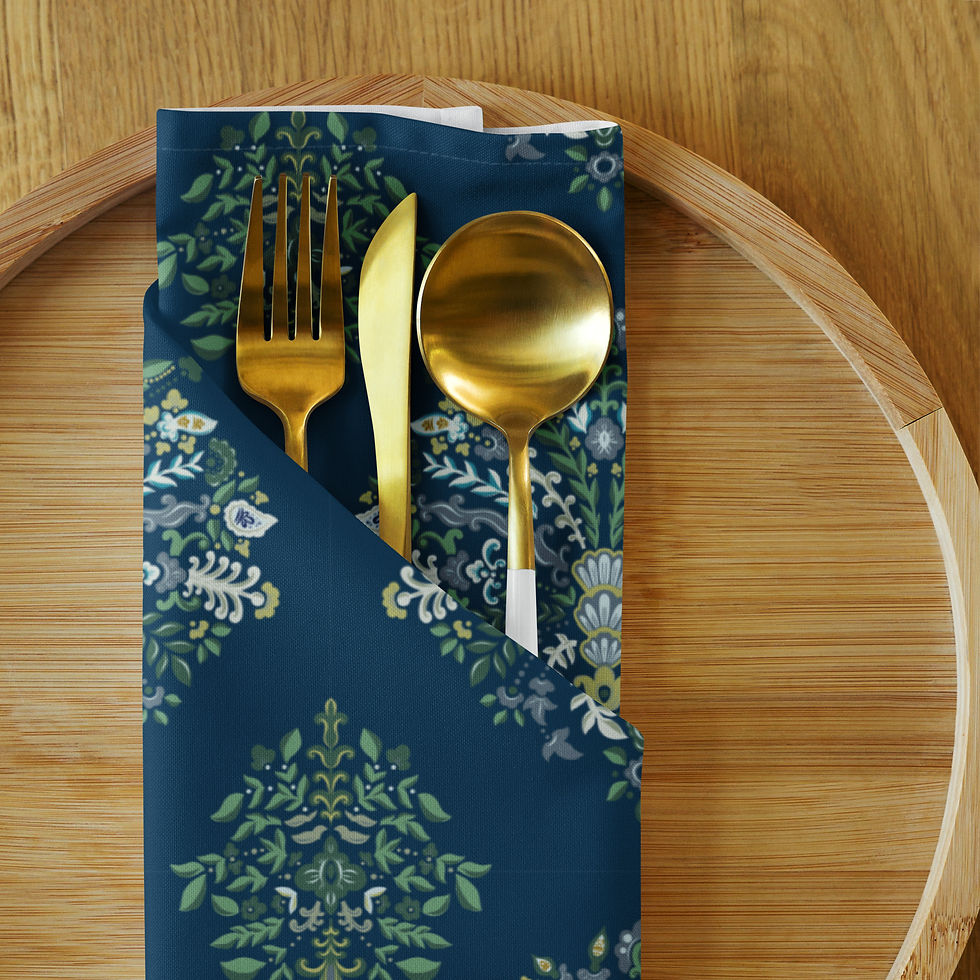 Thumbnail: Indigo Bloom Cloth napkin set