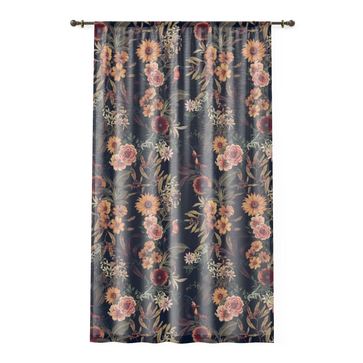 Dark Garden Window Curtain