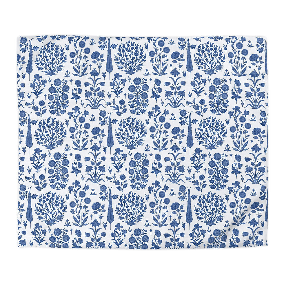Thumbnail: Malabar Botanical Blue Microfiber Duvet Cover 