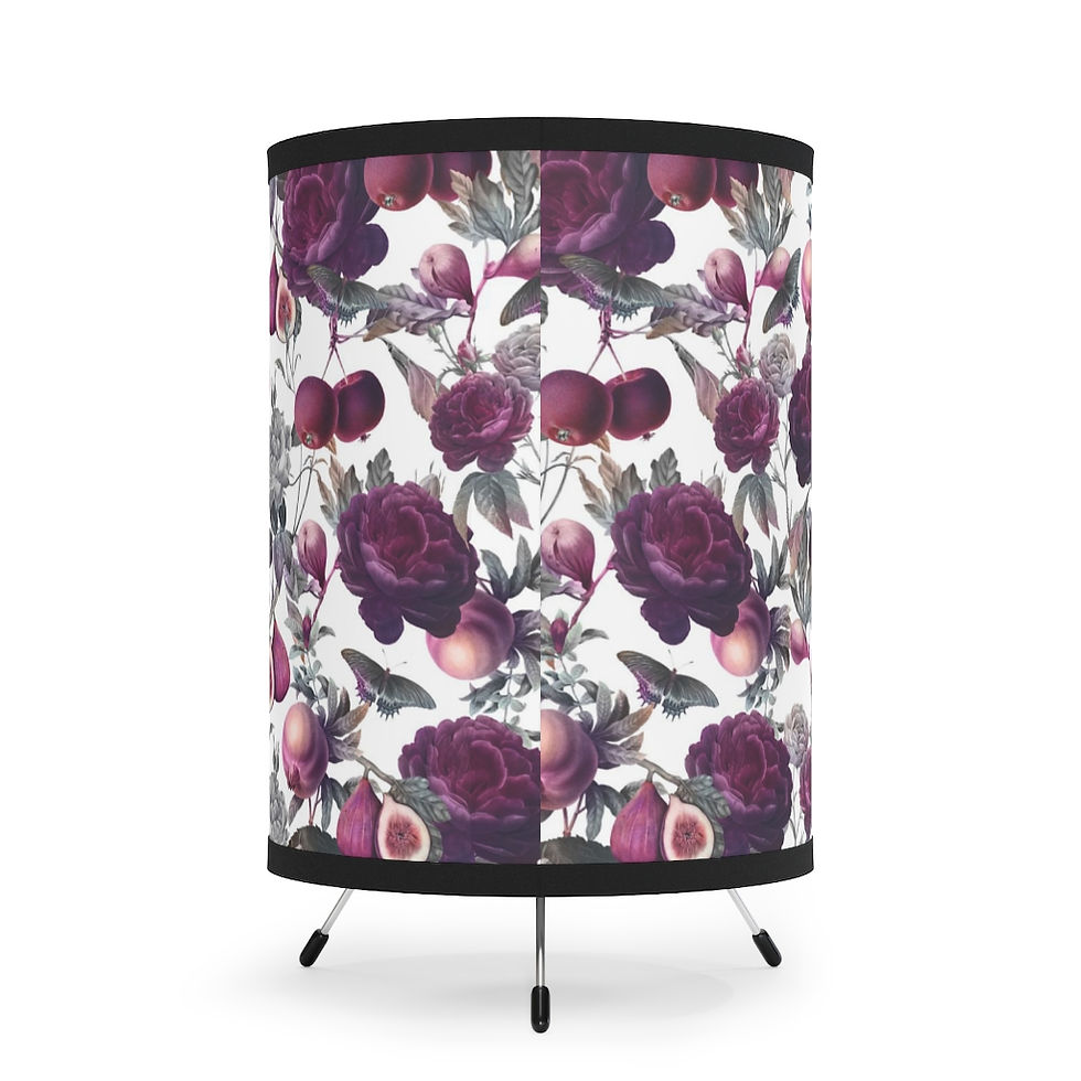 Thumbnail: Mauve Plums and Roses Tripod Lamp 
