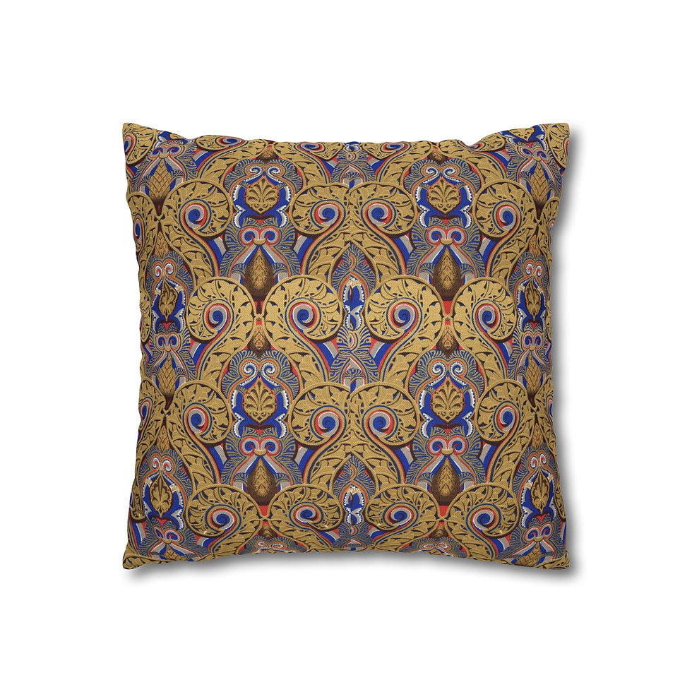 Thumbnail: Indian Golden Vintage Tile Decorative Pillowcase