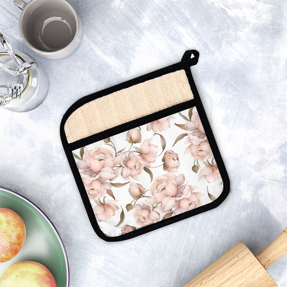 Thumbnail: Peony Bliss Pot Holder with Pocket