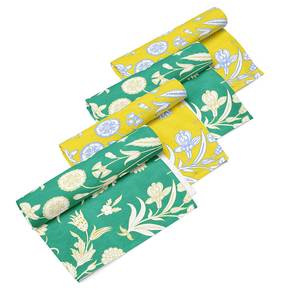 Thumbnail: Malabar (Green Sunshine) Cloth napkin set