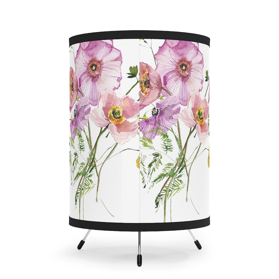 Thumbnail: Icelandic Poppies  Tripod Lamp with High-Res Printed Shade, US\CA plug