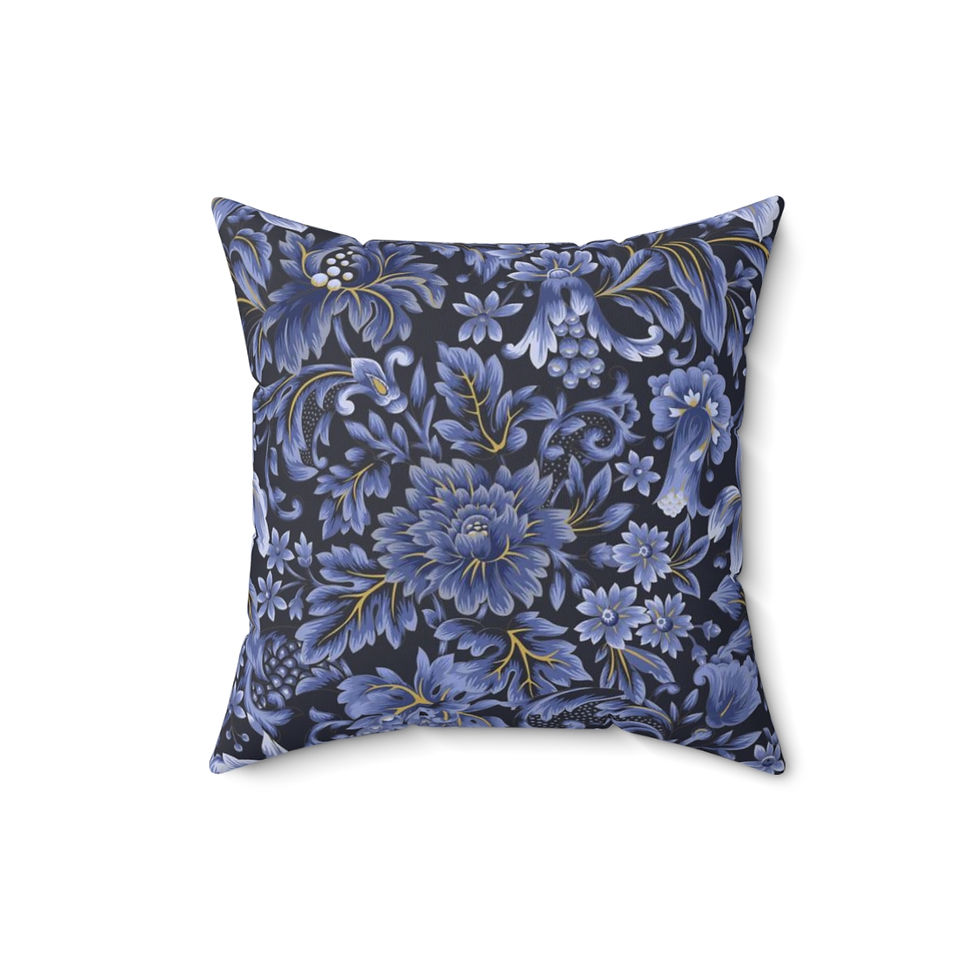Thumbnail: Bailey Navy Spun Polyester Square Pillow