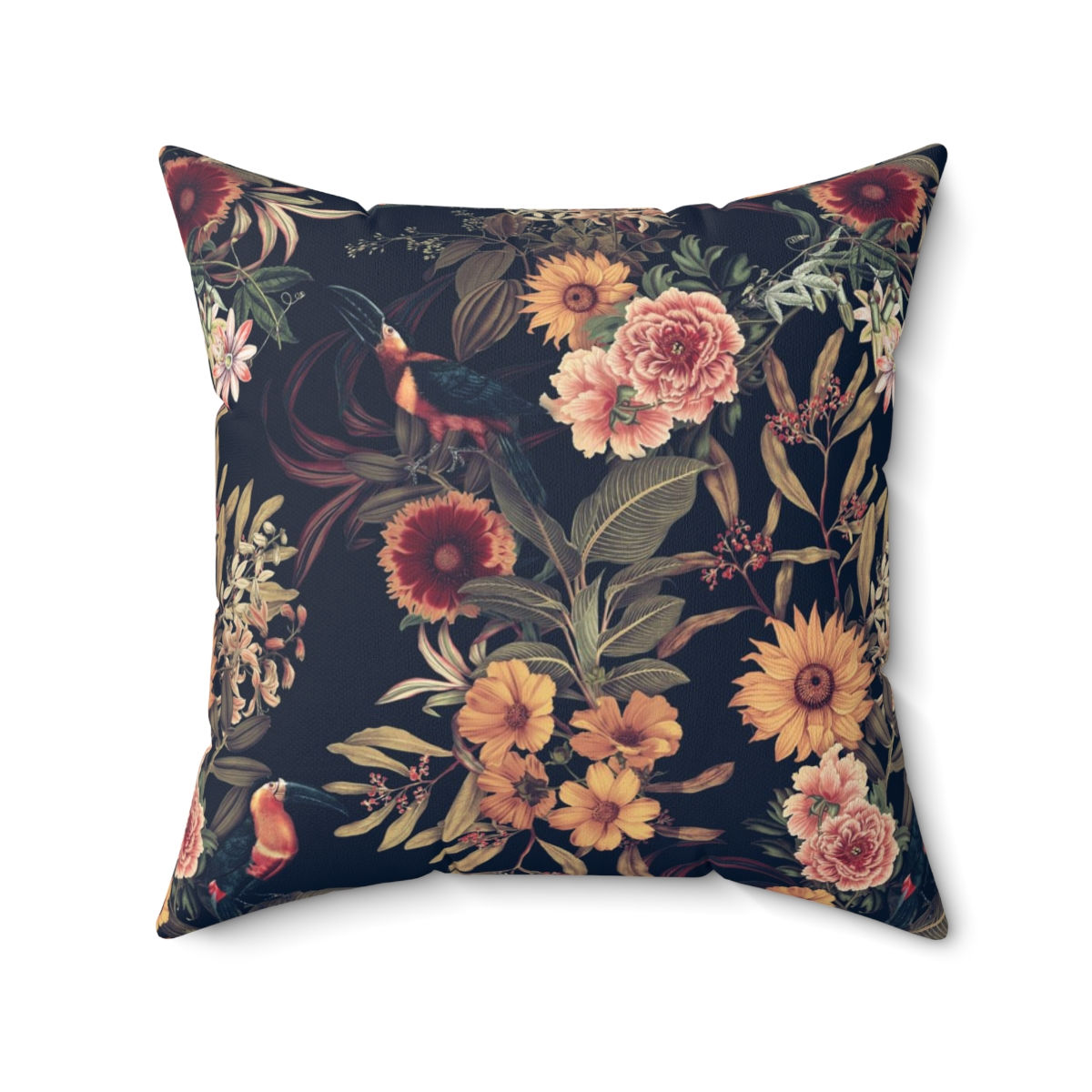Dark Garden Spun Polyester Square Pillow