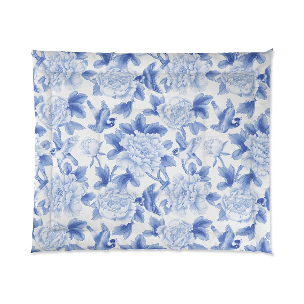 Thumbnail: Blue Peonies Comforter
