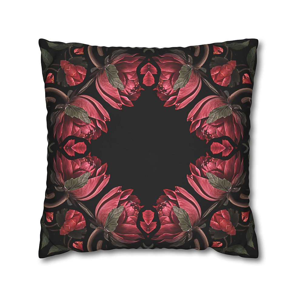 Thumbnail: Midnight Roses Floral Pillowcase for Cozy Home Decor