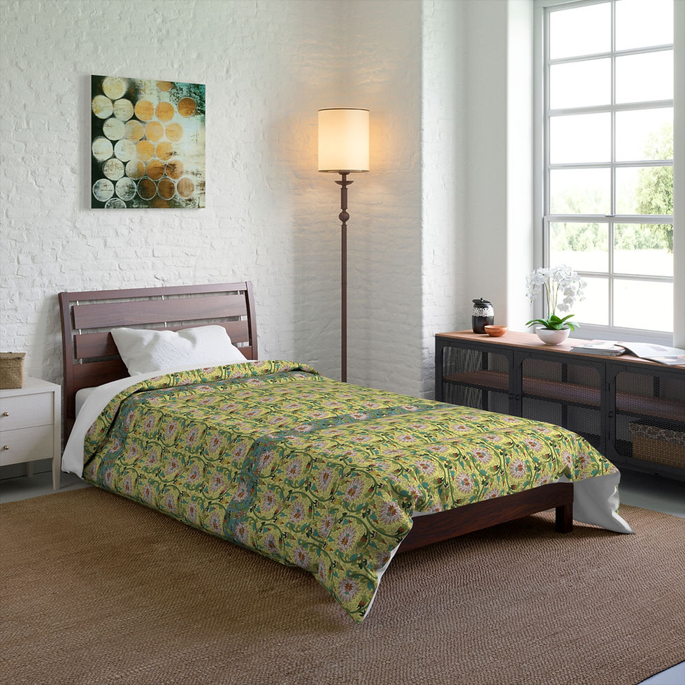 Thumbnail: Colorful Chinese (Yellow) Comforter - Floral Pattern Bedding for Cozy Homes