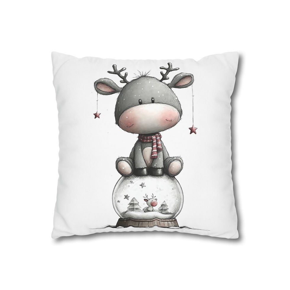 Thumbnail: Cute Bird Floral Pillowcase — Whimsical Nursery Square Throw Pillow