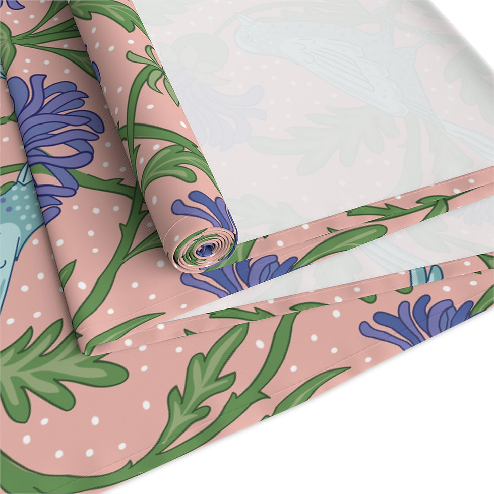 Thumbnail: Botanical Bird  and Floral Table Runner -