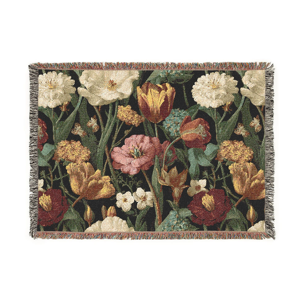 Thumbnail: Talia Garden Floral Tapestry Woven Blanket