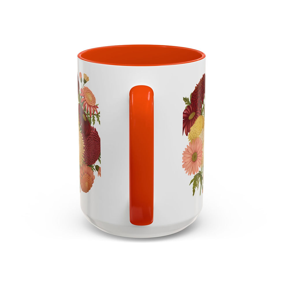 Thumbnail: Vintage Floral Mug — Retro Chrysanthemum Bouquet Coffee Cup (11oz/15oz)