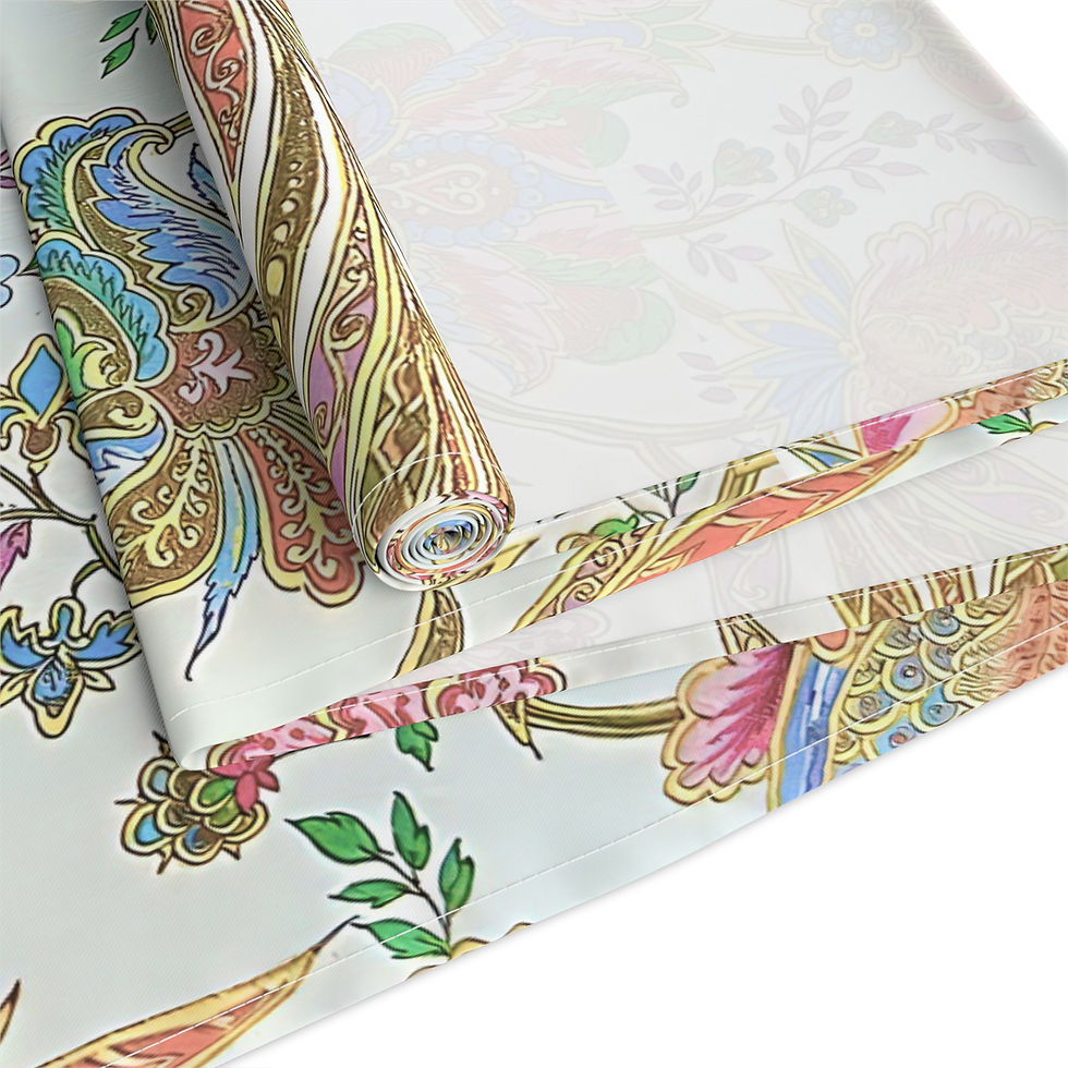 Thumbnail: Renaissance Elegant Blue Floral Table Runner 