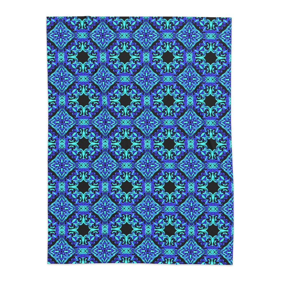 Thumbnail: Design 8 Exotic Violet Blue  Sherpa Blanket