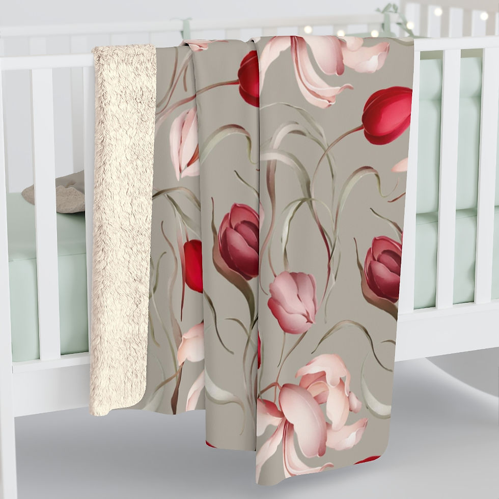 Thumbnail: Sulė Tulip Tan Sherpa Fleece Blanket