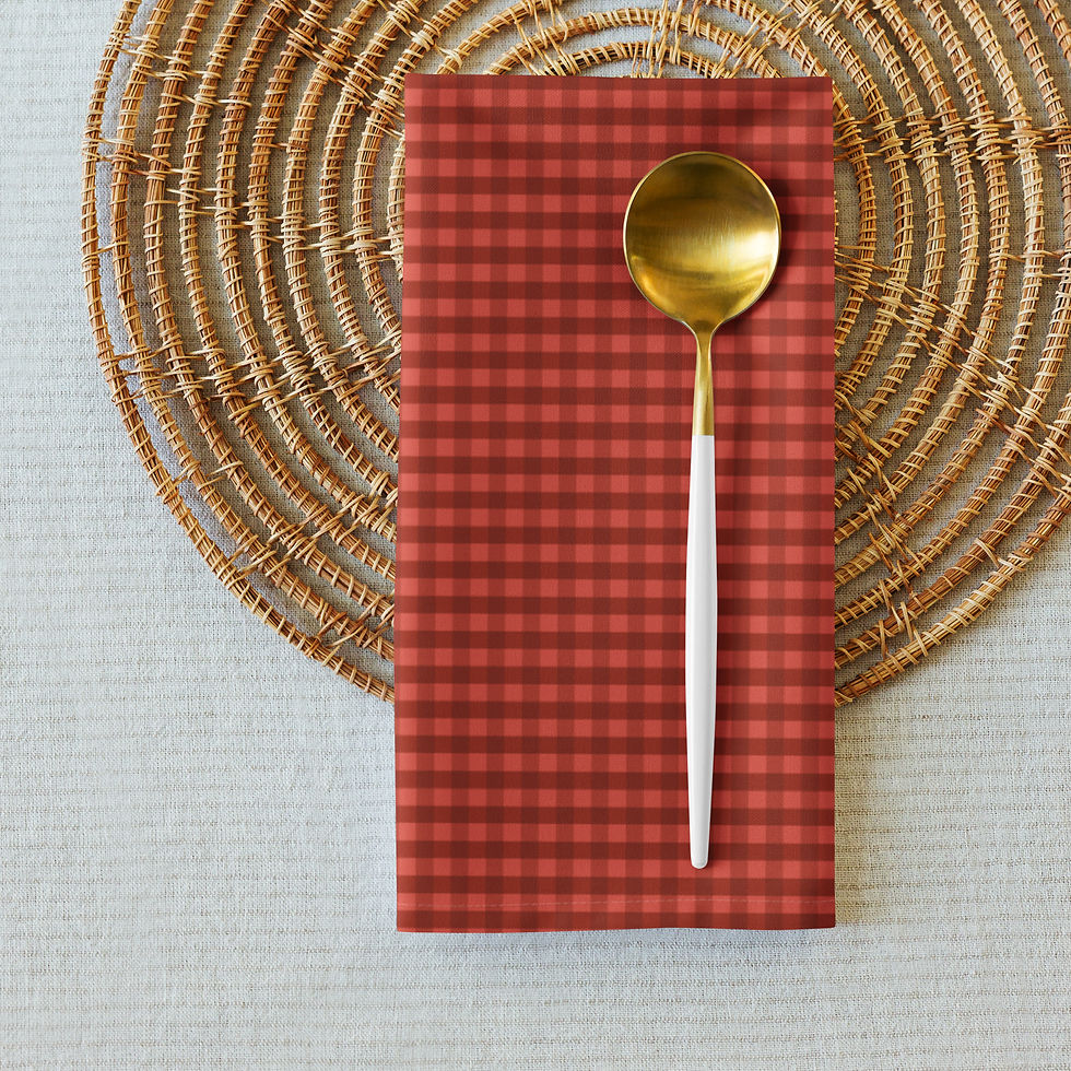 Thumbnail: Red Plaid Holiday Cloth napkin set