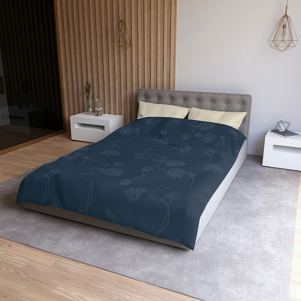 Thumbnail: Nelumbo (midnight) (Solid) Microfiber Duvet Cover