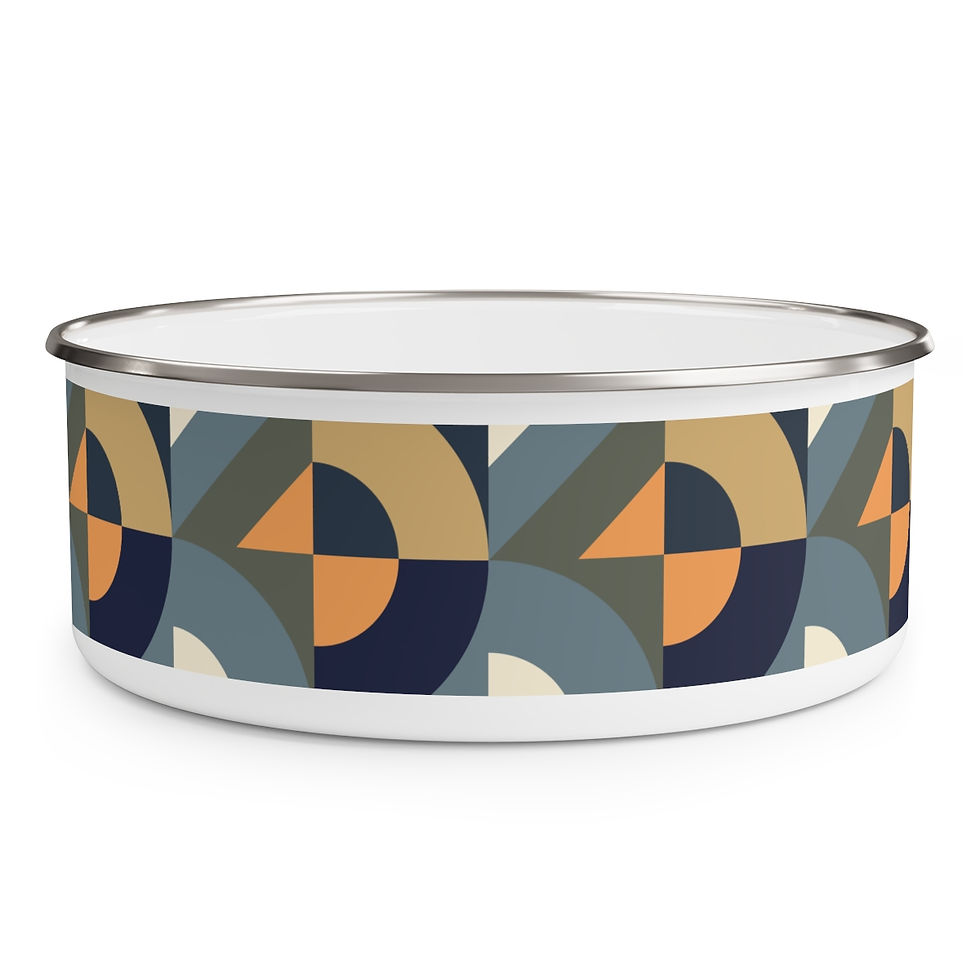 Thumbnail: Abstract Shapes Enamel Bowl