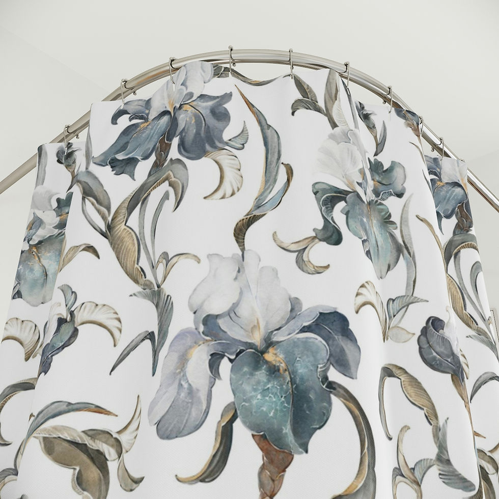 Thumbnail: Bellissima Iris Polyester Shower Curtain