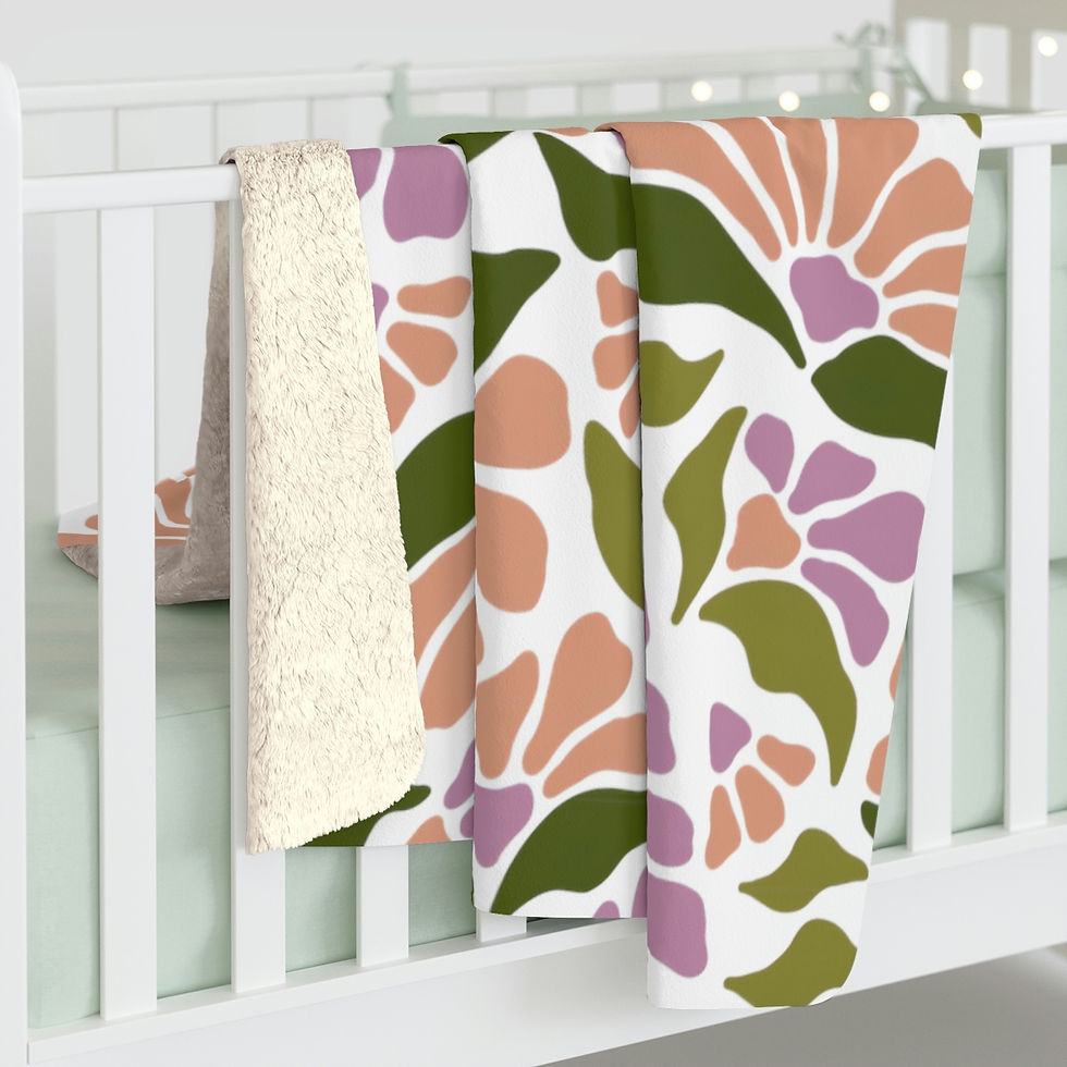 Thumbnail: Happy Flower #5 Sherpa Fleece Blanket