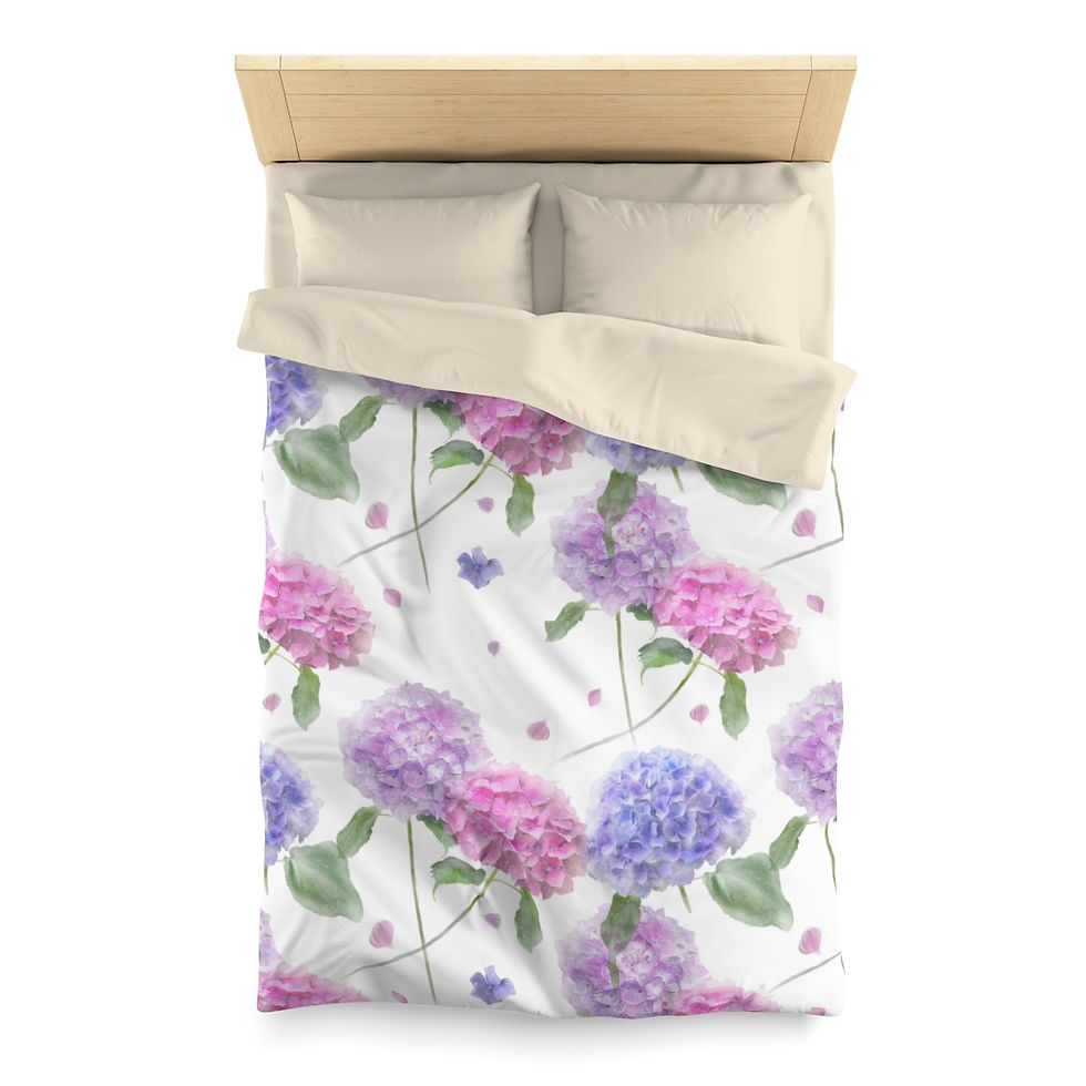 Thumbnail: Hydrangea Pattern Microfiber Duvet Cover
