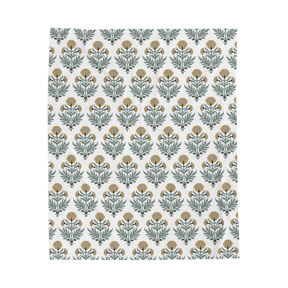 Thumbnail: Velveteen Plush Blanket — Vintage Floral Damask Throw, Cozy Decorative Accent 