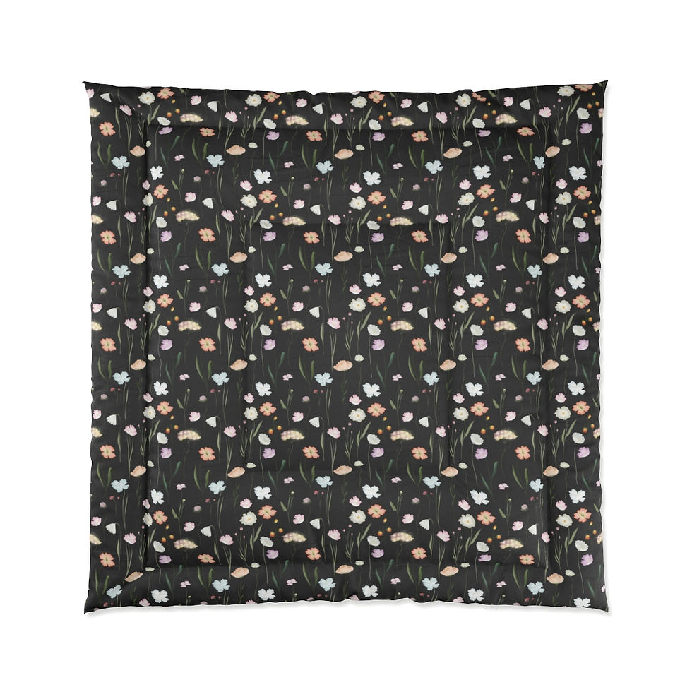 Thumbnail: A Touch of Spring (Black) Comforter
