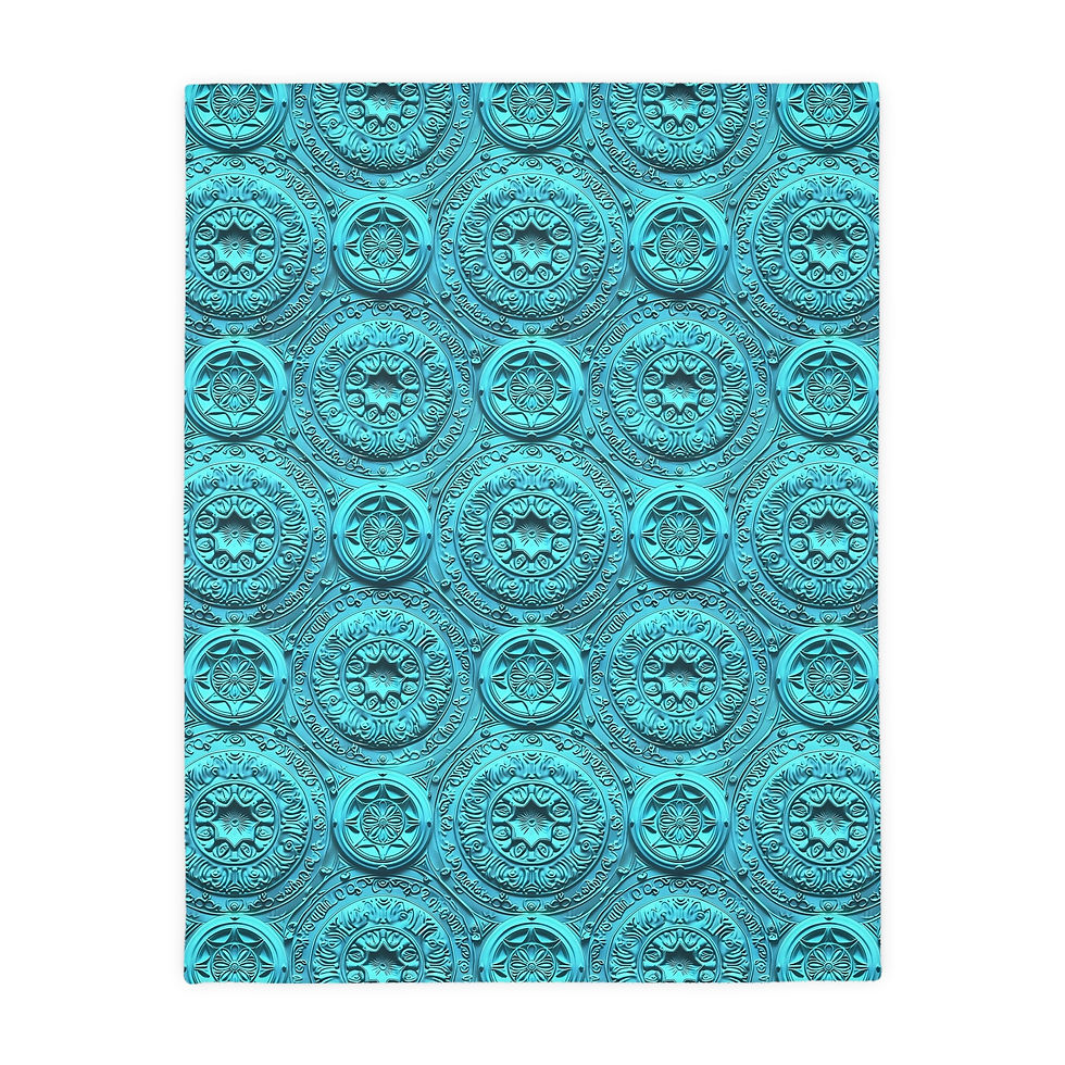 Thumbnail: Blue Mandala Velveteen Microfiber Blanket 