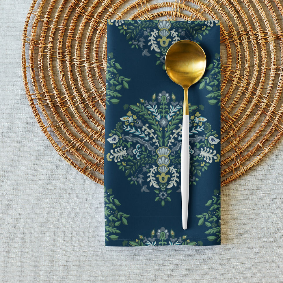 Thumbnail: Indigo Bloom Cloth napkin set